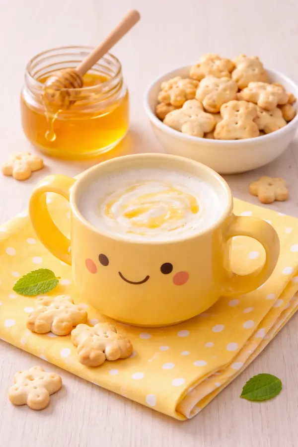 Lapte cald cu miere și biscuiți