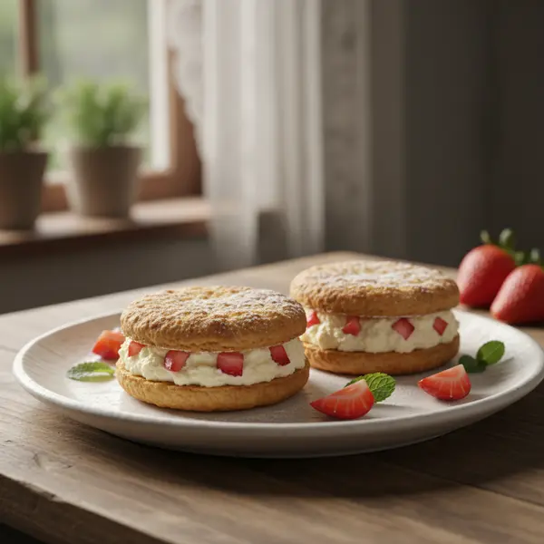 Biscuiți cu Cremă de Brânză și Căpșuni